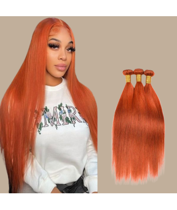 Vävning Virgin Human Hair Straight 7A Ginger 350  100 Gr Les magasins à Paris