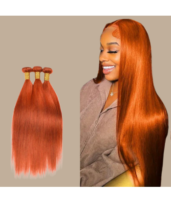 Vävning Virgin Human Hair Straight 7A Ginger 350  100 Gr Les magasins à Paris