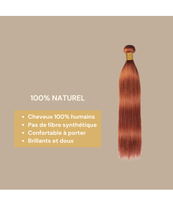 Vävning Virgin Human Hair Straight 7A Ginger 350  100 Gr Les magasins à Paris