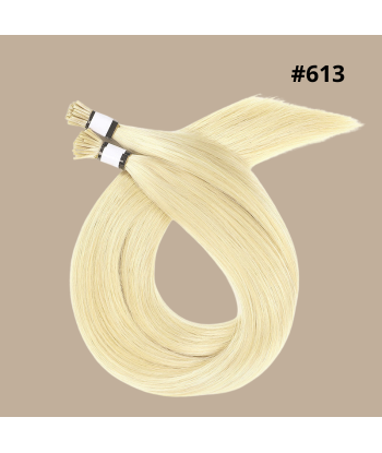 50 Premium Keratin Extensions Rett med I-spiss 613 les ligaments