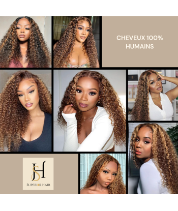 Tissage Vierge Human Hair Deep Wave 7A Chatain Méché Blond P4/27 100 Gr des créatures d'habitude