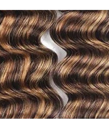 Tissage Vierge Human Hair Deep Wave 7A Chatain Méché Blond P4/27 100 Gr des créatures d'habitude