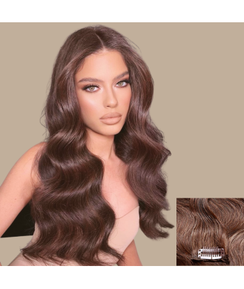 Chocolate Wavy Clip Extensions le des métaux précieux