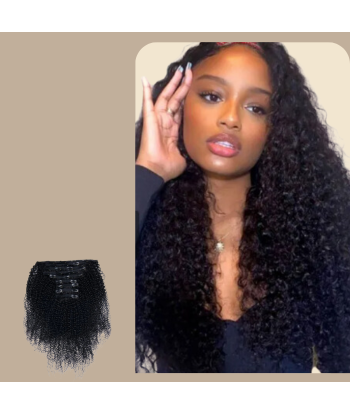 Afro Curly Black 120g Clip-In Extensions Kit de technologie