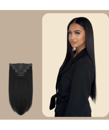 Straight Black 120g Clip-In Extensions Kit pour bénéficier 