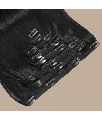 Straight Black 120g Clip-In Extensions Kit pour bénéficier 