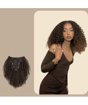 Afro Curly Chocolate 120g Clip-In Extensions Kit les ctes