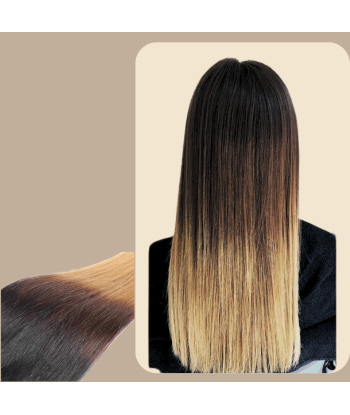 Rak Ombre Brun Choklad Blond Mono Clip-In Förlängning Maxi Volym Band Economisez 