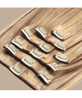 Rechte Clip Extensions Medium Bruin Platina solde