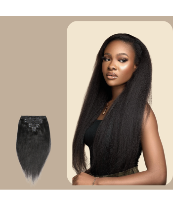 Yaki Recht Zwart Clip-In Extensions destockage