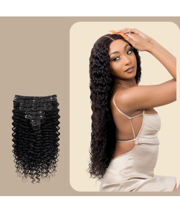 Deep Wave Zwart 120g Clip-In Extensions Kit 2 - 3 jours ouvrés.