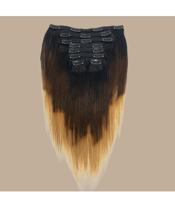 Straight Ombre Bruin Chocolade Blond Clip-In Extensions Kit 120 gr Les magasins à Paris et en Île-de-France