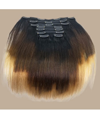 Straight Ombre Bruin Chocolade Blond Clip-In Extensions Kit 120 gr Les magasins à Paris et en Île-de-France