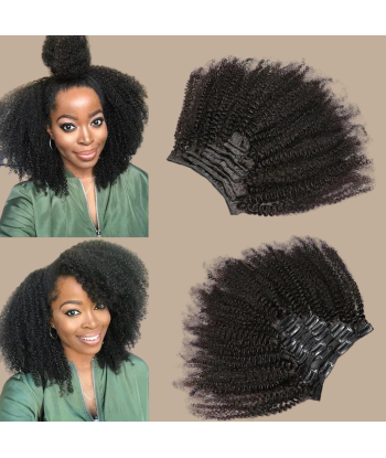 Afro krullend bruin 120g Clip-In Extensions Kit paiement sécurisé