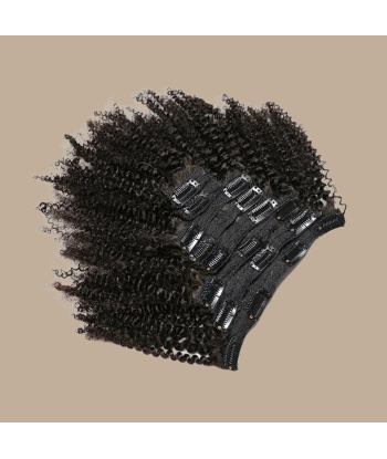 Afro krullend bruin 120g Clip-In Extensions Kit paiement sécurisé