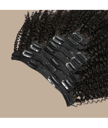 Afro krullend bruin 120g Clip-In Extensions Kit paiement sécurisé