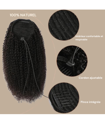 Paardenstaart donkerbruin A Cordon Remy Haar Afro krullend vous aussi creer 