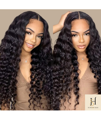 Tissage Vierge Human Hair Deep Wave 7A Brun Foncé 1B 100 Gr JUSQU'A -70%! 