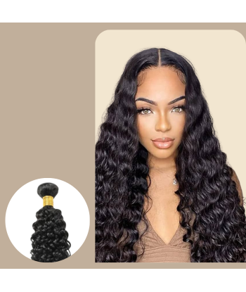 Tissage Cheveux Vierge Human Hair Water Wave 7A Brun Foncé 1B 100 Gr Véritable concentré