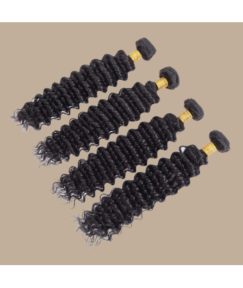 Tissage Vierge Human Hair Deep Wave 7A Brun Foncé 1B 100 Gr JUSQU'A -70%! 