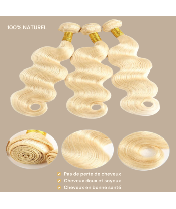 Tissage Vierge Human Hair Body Wave 7A Blond Platine 613 100 Gr Les êtres humains sont 