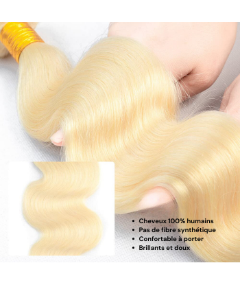 Tissage Vierge Human Hair Body Wave 7A Blond Platine 613 100 Gr Les êtres humains sont 