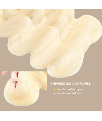 Tissage Vierge Human Hair Body Wave 7A Blond Platine 613 100 Gr Les êtres humains sont 