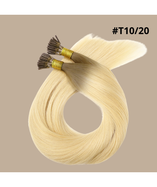 50 Premium Steil Keratine Extensions met I-tip T10/20 plus qu'un jeu 