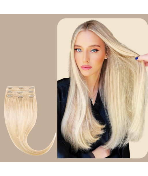 Extensions Clips Raides Blond Platine Venez découvrir notre 