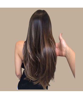 Extensions Clips Raides Brun Foncé Méché Doré Cuivre livraison et retour toujours gratuits