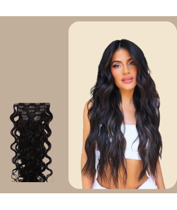 Extensions Clips Ondulées Brun Foncé en ligne