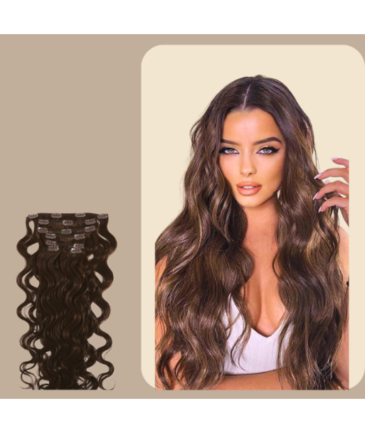 Extensions Clips Ondulées Chocolat france