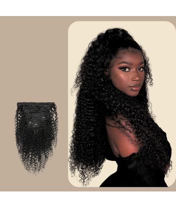 Kit Extensions à Clips Kinky Curly Noir 120 gr Les magasins à Paris