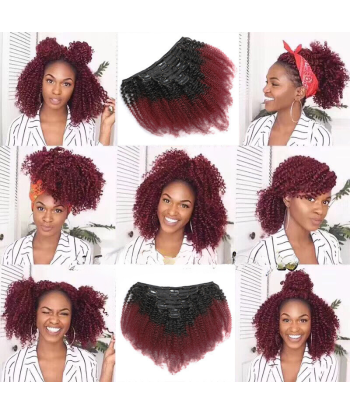 Kit Extensions à Clips Afro Curly Ombre Ombre Brun Foncé 99J 120 gr l'évolution des habitudes 