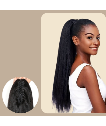 Queue de cheval Ponytail  Noir à Pince Naturel Remy Hair Yaki Straight meilleur choix