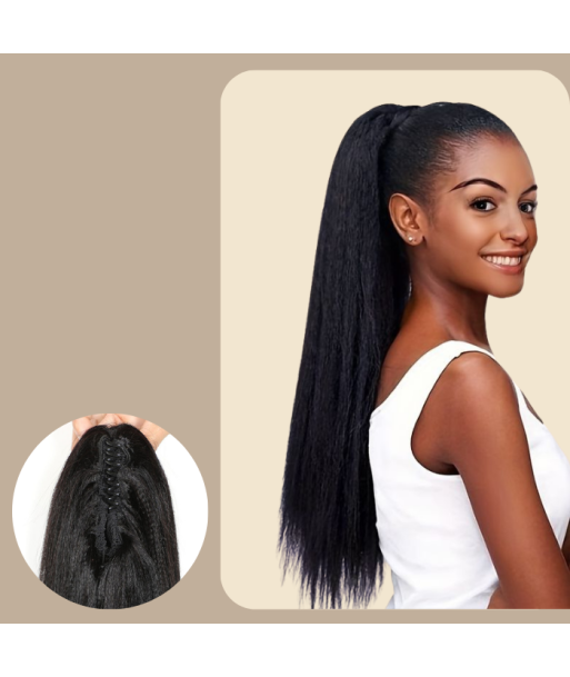 Queue de cheval Ponytail  Noir à Pince Naturel Remy Hair Yaki Straight meilleur choix