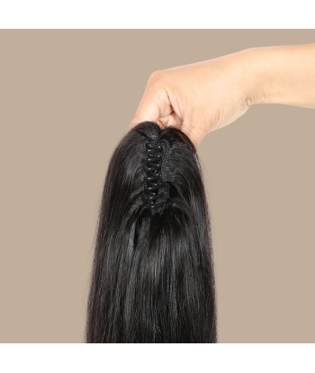 Queue de cheval Ponytail  Noir à Pince Naturel Remy Hair Straight Par le système avancé 