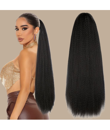 Queue de cheval Ponytail  Noir à Pince Naturel Remy Hair Yaki Straight meilleur choix