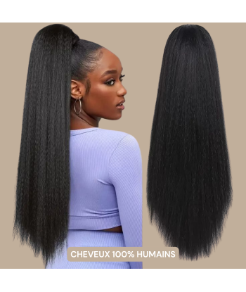 Queue de cheval Ponytail  Noir à Pince Naturel Remy Hair Yaki Straight meilleur choix