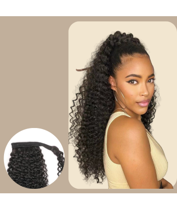 Queue de cheval Ponytail  Noir Ruban Magique Remy Hair Kinky Curly prix pour 