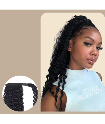 Queue de cheval Ponytail  Noir Ruban Magique Remy Hair  Afro Curly pas cher chine