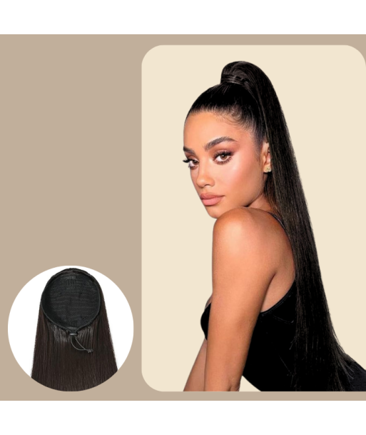 Queue de cheval Ponytail  Noir A Cordon Remy Hair Straight prix