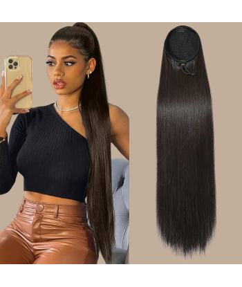 Queue de cheval Ponytail  Noir A Cordon Remy Hair Straight prix