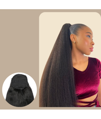 Queue de cheval Ponytail  Noir A Cordon Remy Hair Yaki Straight Vous souhaitez 