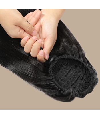 Queue de cheval Ponytail  Noir A Cordon Remy Hair Straight prix