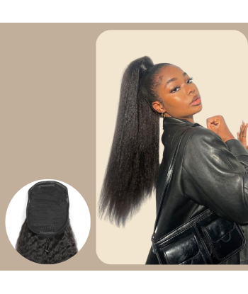 Queue de cheval Ponytail  Noir A Cordon Remy Hair Kinky Straight l'achat 