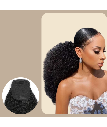 Queue de cheval Ponytail  Noir A Cordon Remy Hair  Afro Curly Comparez plus de prix