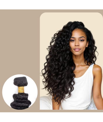 Tissage Cheveux Vierge Human Hair Deep Wave 7A Brun Foncé 1B 100 Gr Pour