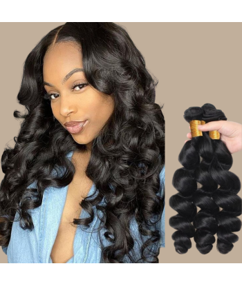 Tissage Cheveux Vierge Human Hair Loose Wave 7A Brun Foncé 1B 100 Gr la chaussure