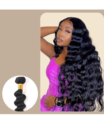 Tissage Cheveux Vierge Human Hair Loose Deep 7A Brun Foncé 1B 100 Gr pas chere